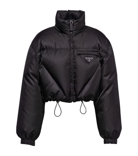 prada nylon jackets|prada black cropped puffer jacket.